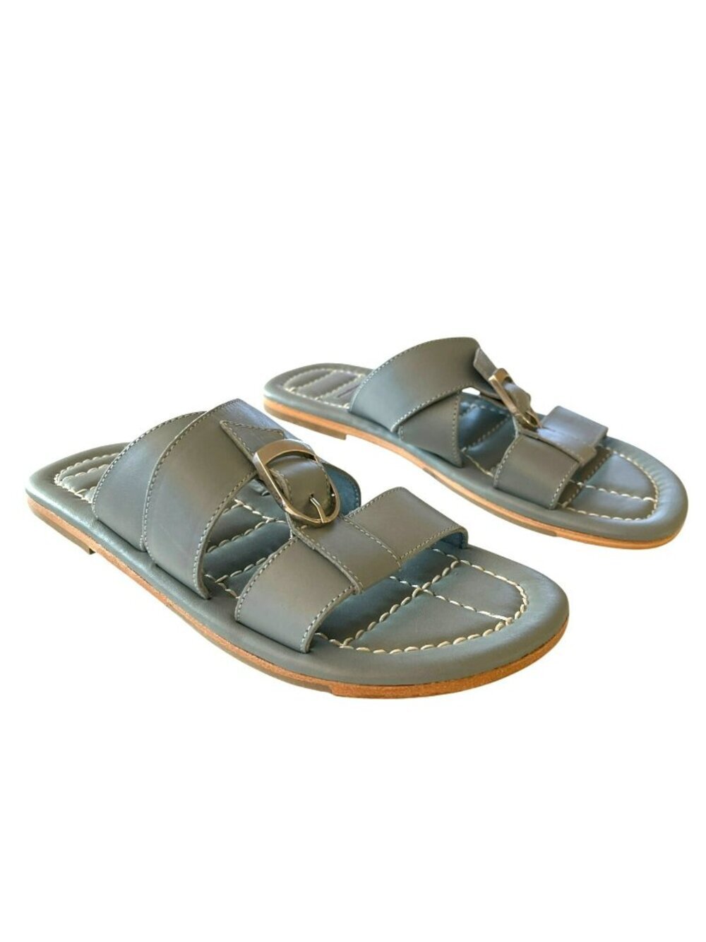Free People Sloan Buckle Light Blue Sandal NEW Size 7.5